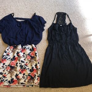 Dresses. Black and blue floral. Size small